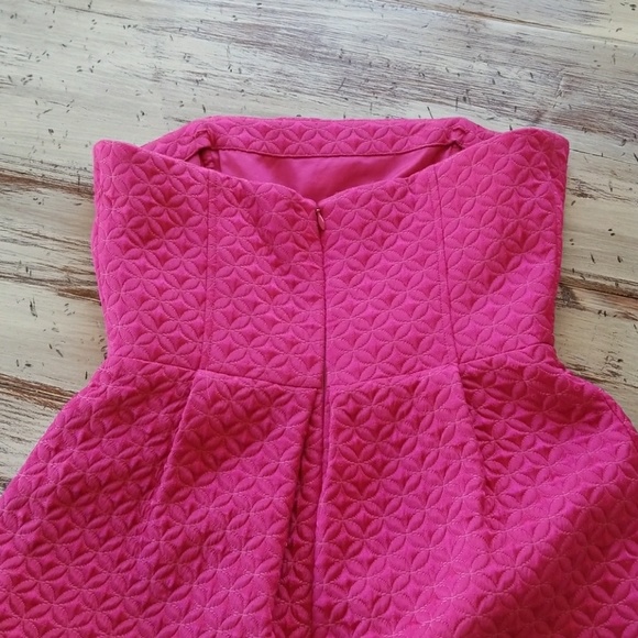 Hot Pink Shoshanna Strapless Cocktail Dress - Picture 3 of 8